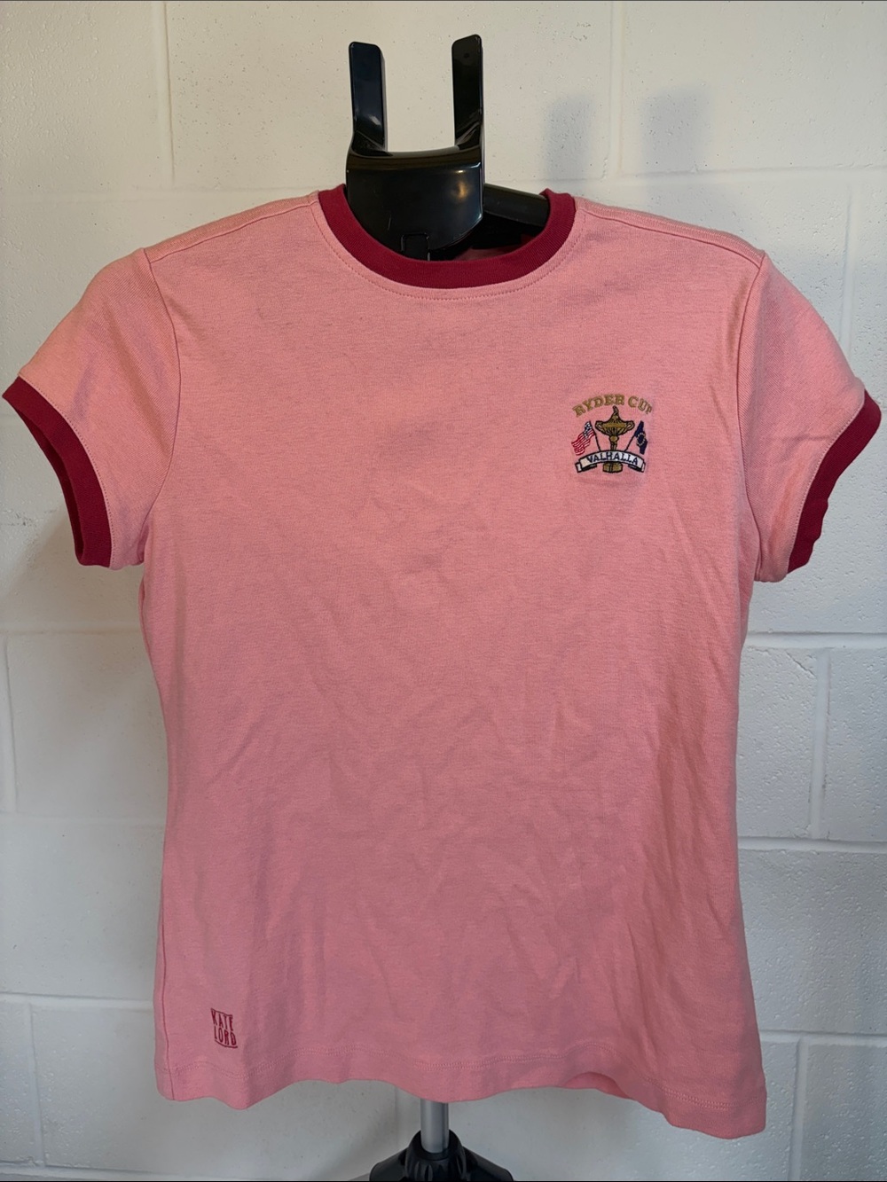 Women’s size XL Kate Lord Ryder Cup Ringer Shirt Pink